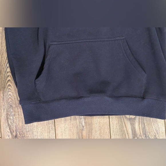 Elfric Eden Fleece Lined Hoodie Navy Blue Smiley Cloud Graphic Size S - Picture 7 of 11